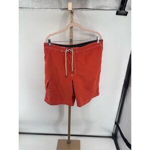 TOMMY BAHAMA Relax Mens Swim Shorts Orange Mesh Lined Drawstring Size Large